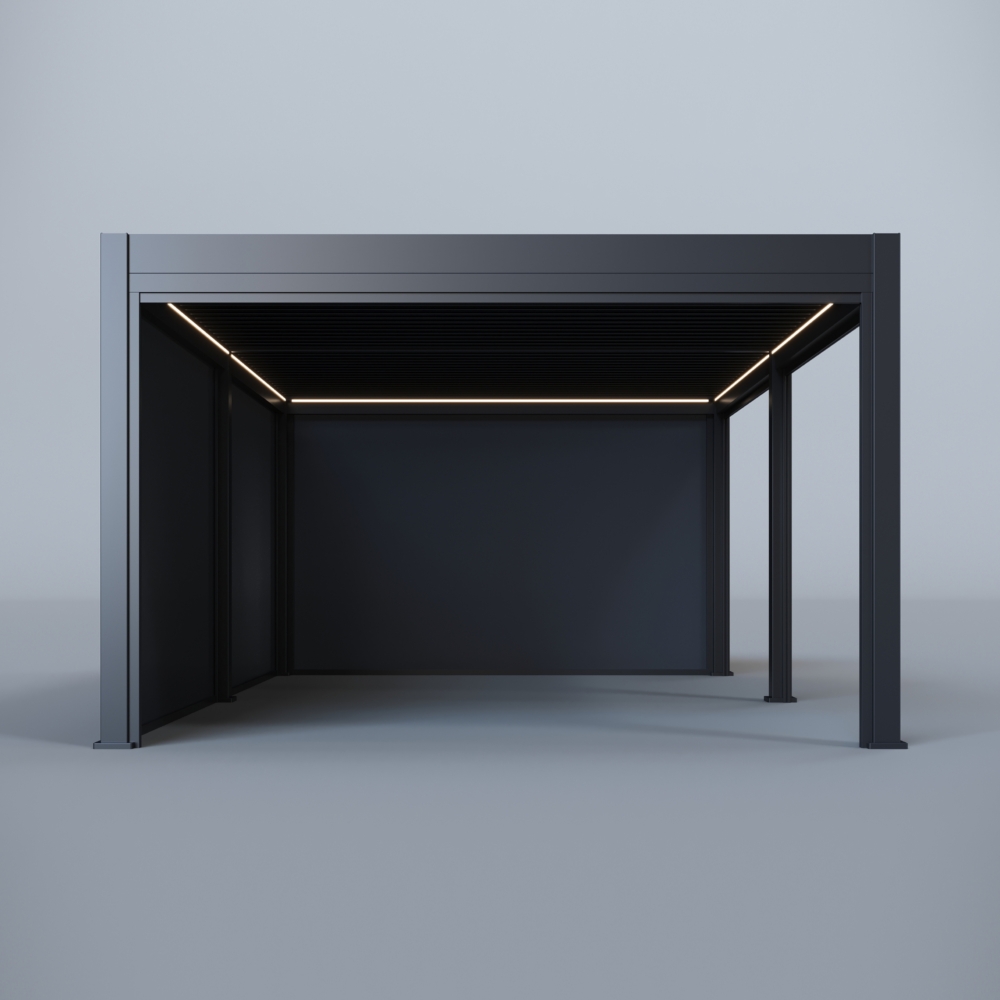 Hygge™ Aluminium Pergola - Prestige Series with Lighting System & 3 Wind-Proof Sun Shades