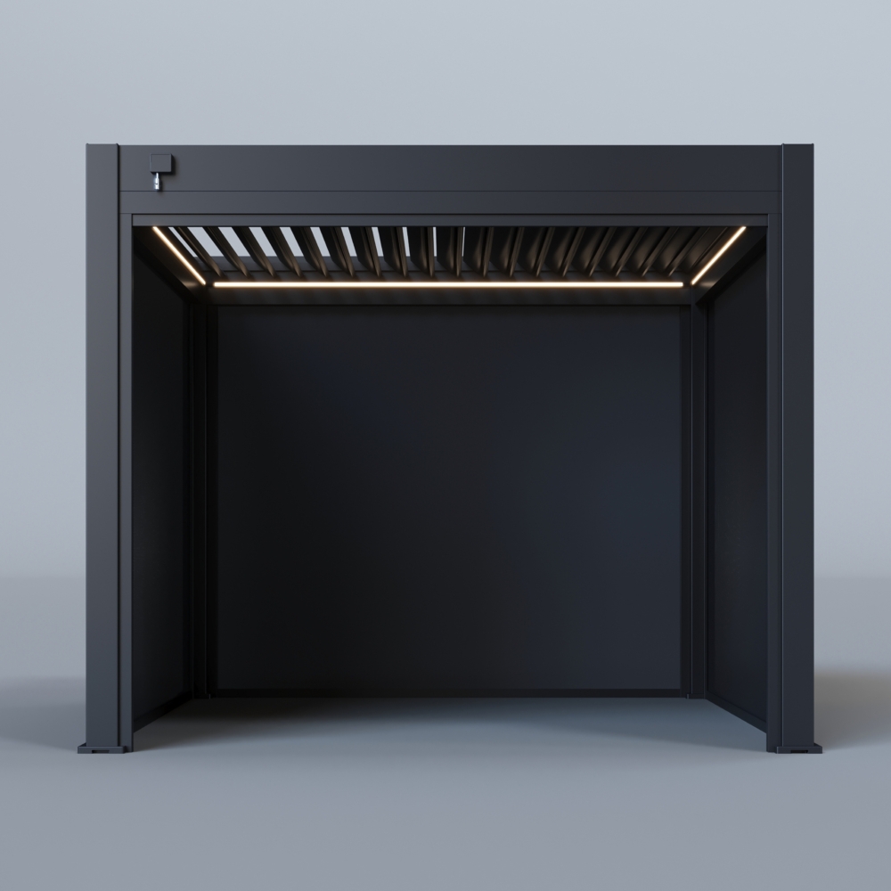 Hygge™ Aluminium Pergola - Prestige Series with Lighting System & 3 Wind-Proof Sun Shades