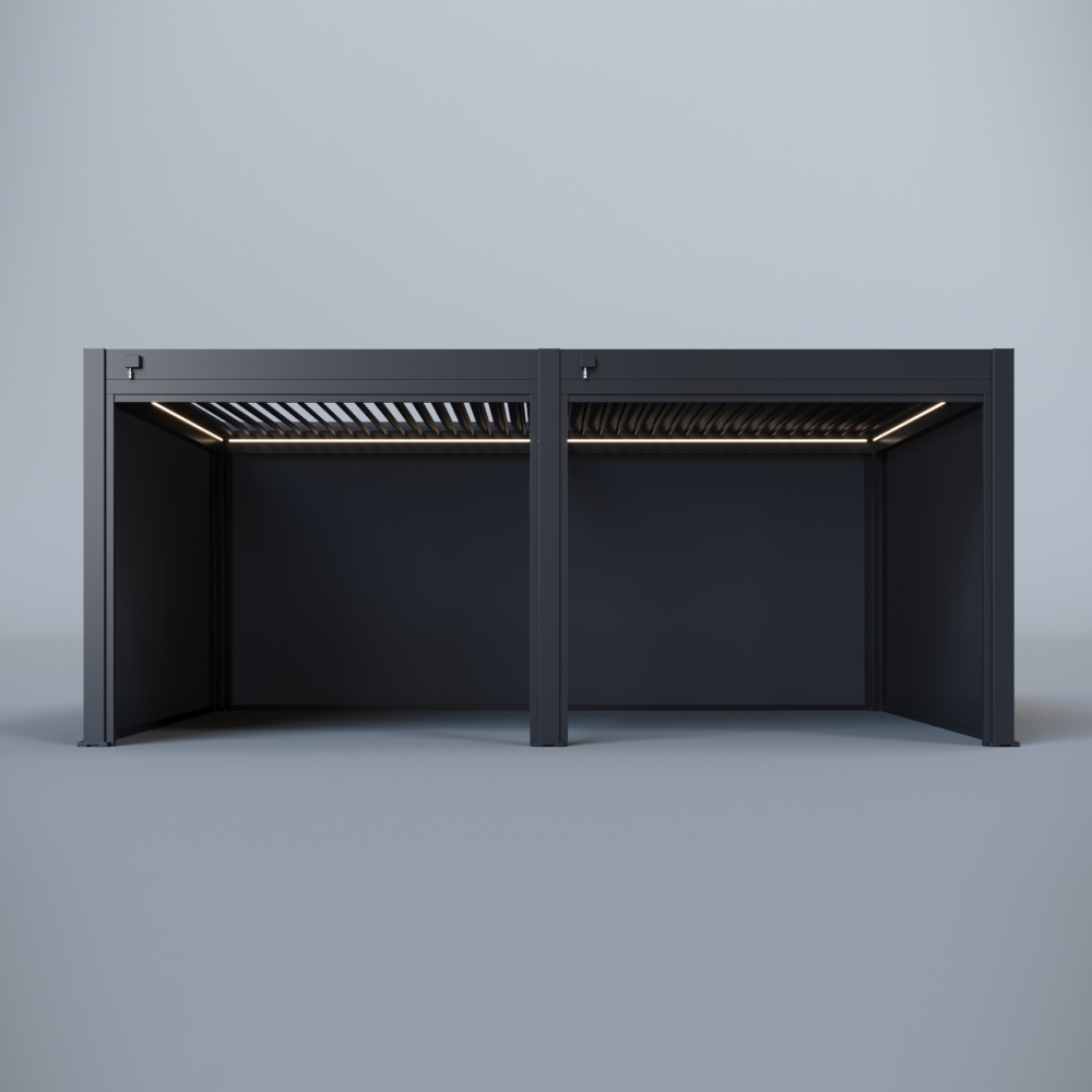 Hygge™ Aluminium Pergola - Prestige Series with Lighting System & 3 Wind-Proof Sun Shades