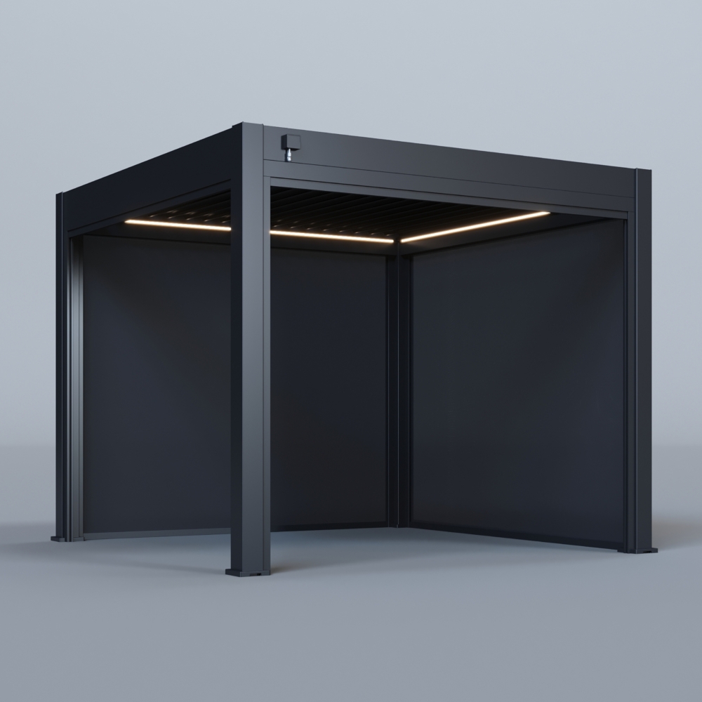Hygge™ Aluminium Pergola - Prestige Series with Lighting System & 3 Wind-Proof Sun Shades