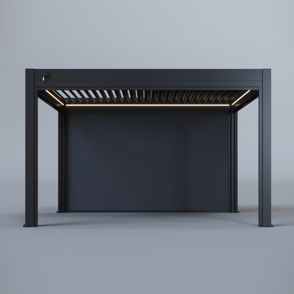 Hygge™ Aluminium Pergola - Prestige Series with Lighting System & 3 Wind-Proof Sun Shades