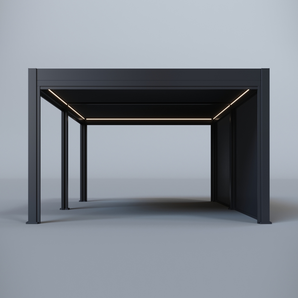 Hygge™ Aluminium Pergola - Prestige Series with Lighting System & 3 Wind-Proof Sun Shades