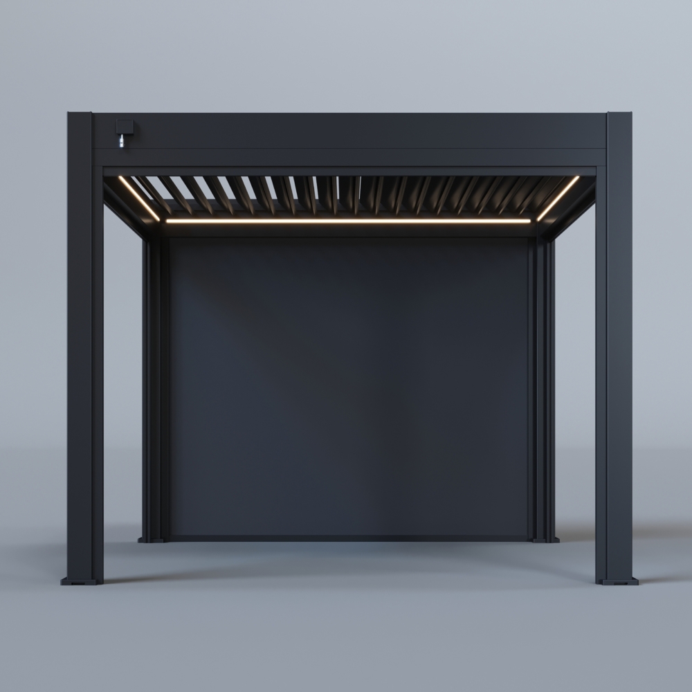 Hygge™ Aluminium Pergola - Prestige Series with Lighting System & 3 Wind-Proof Sun Shades
