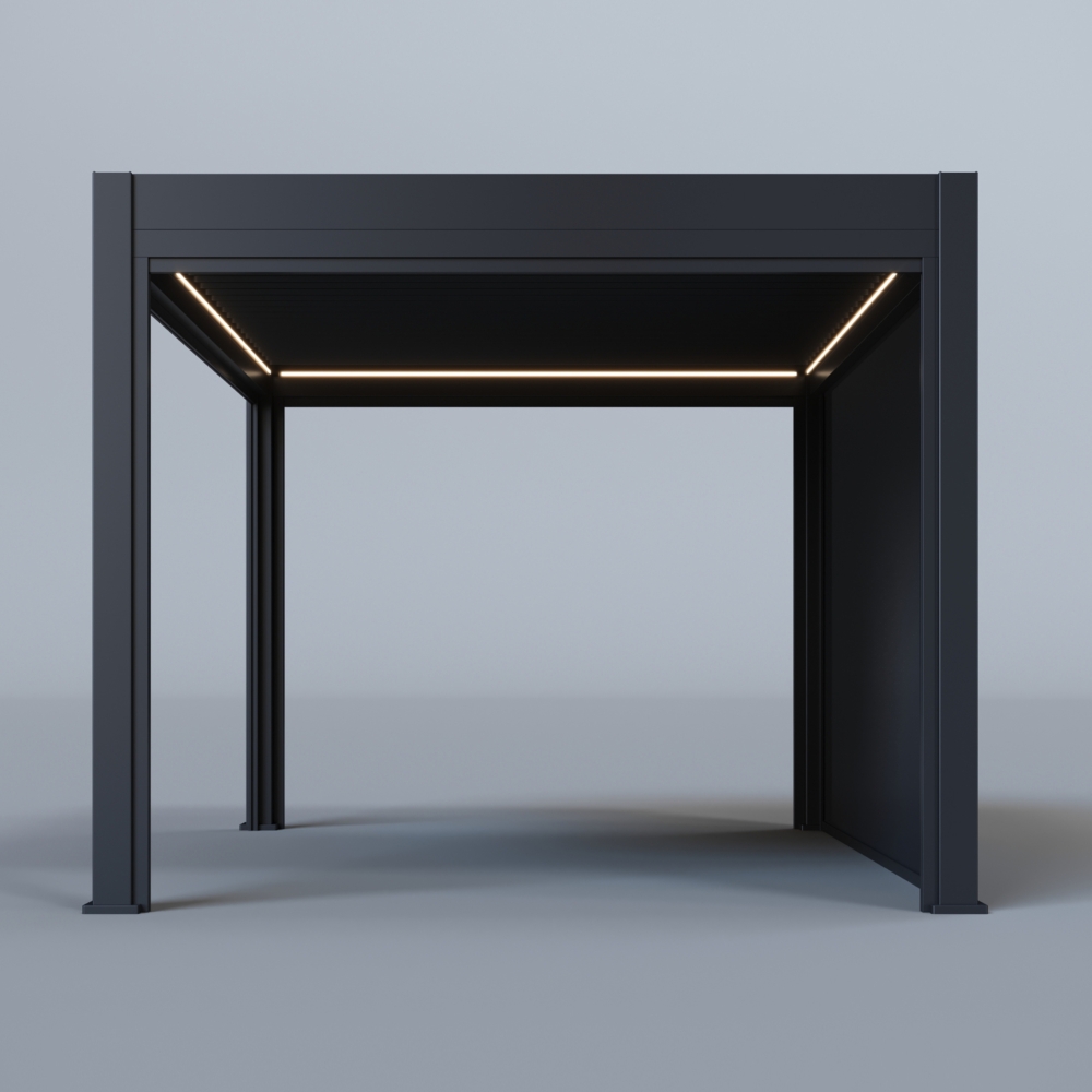 Hygge™ Aluminium Pergola - Prestige Series with Lighting System & 3 Wind-Proof Sun Shades