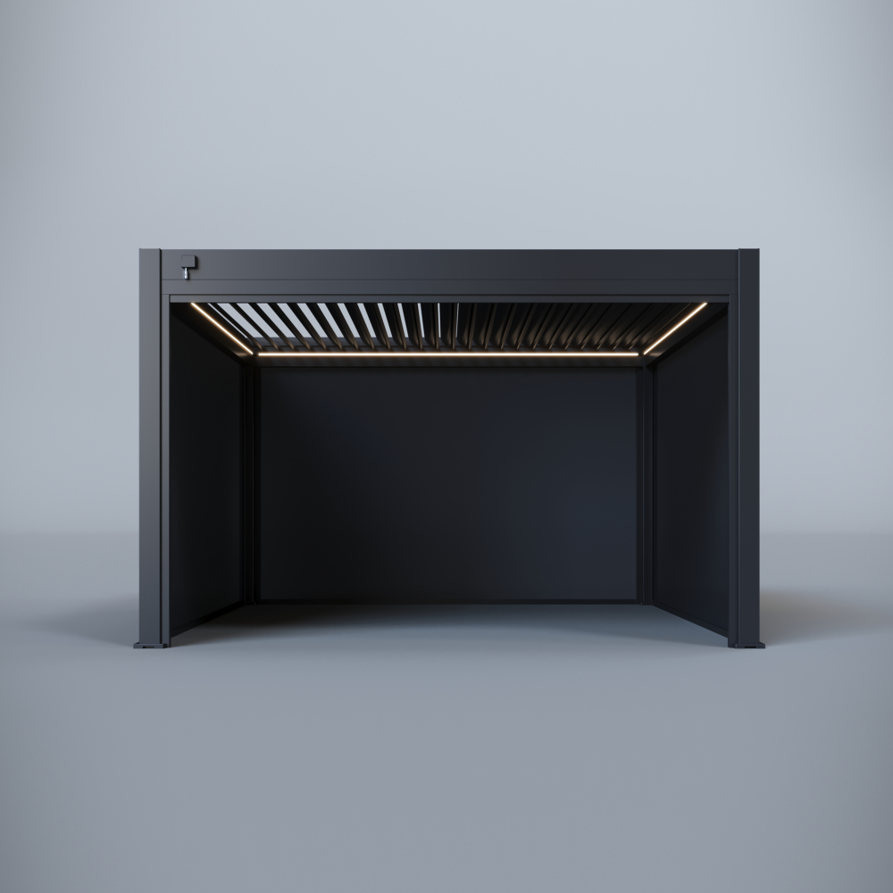 Hygge™ Aluminium Pergola - Prestige Series with Lighting System & 3 Wind-Proof Sun Shades