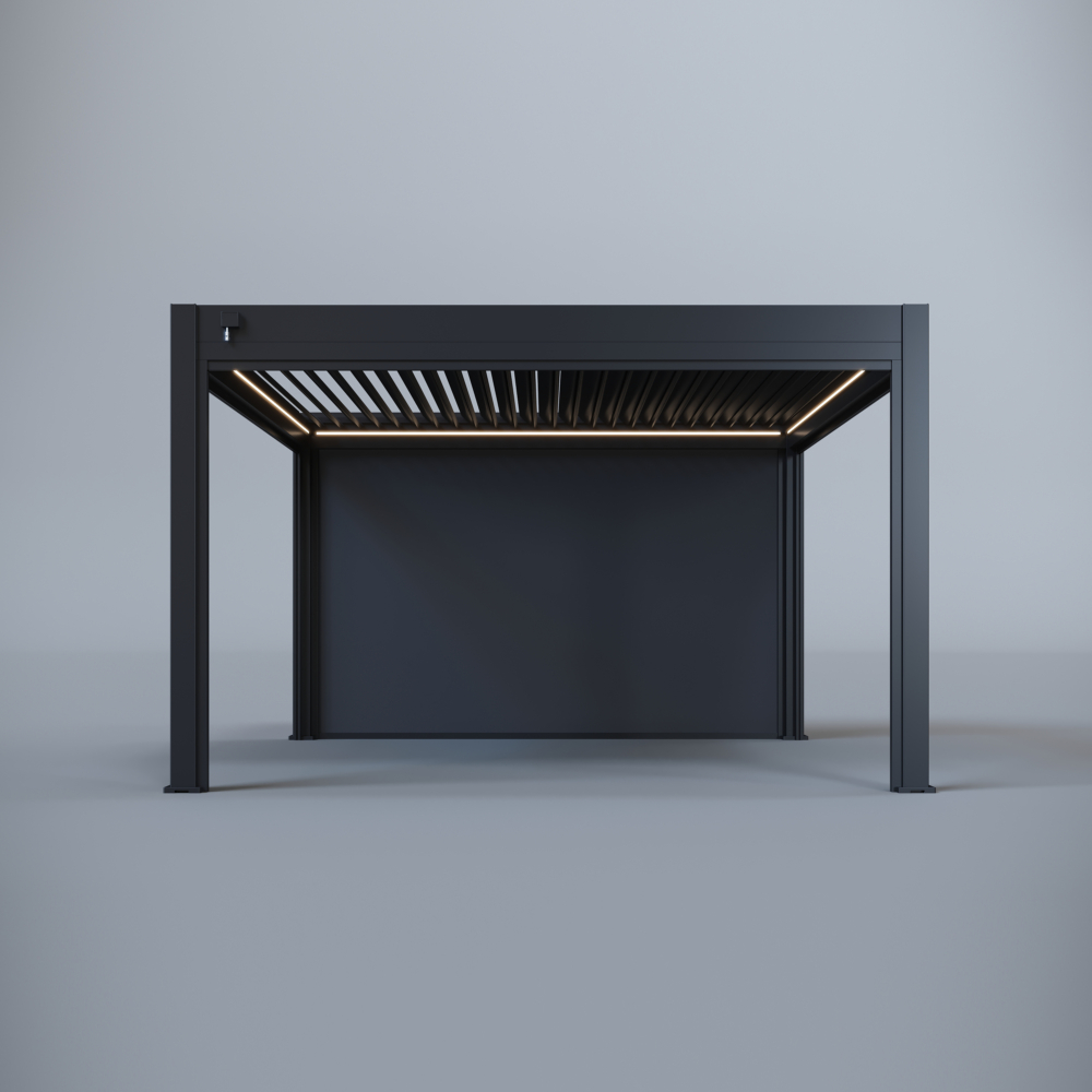 Hygge™ Aluminium Pergola - Prestige Series with Lighting System & 3 Wind-Proof Sun Shades