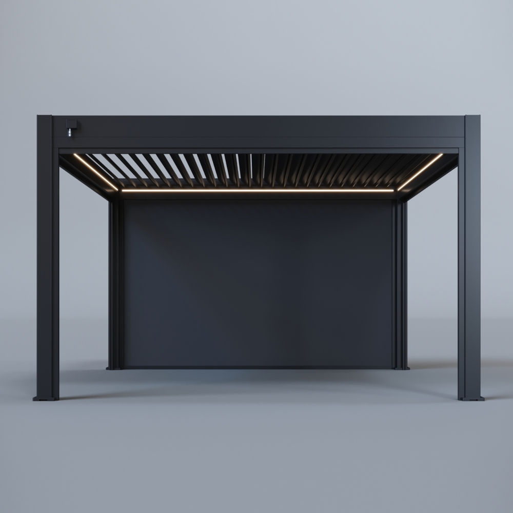 Hygge™ Aluminium Pergola - Prestige Series with Lighting System & 3 Wind-Proof Sun Shades
