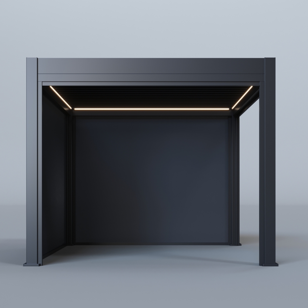 Hygge™ Aluminium Pergola - Prestige Series with Lighting System & 3 Wind-Proof Sun Shades