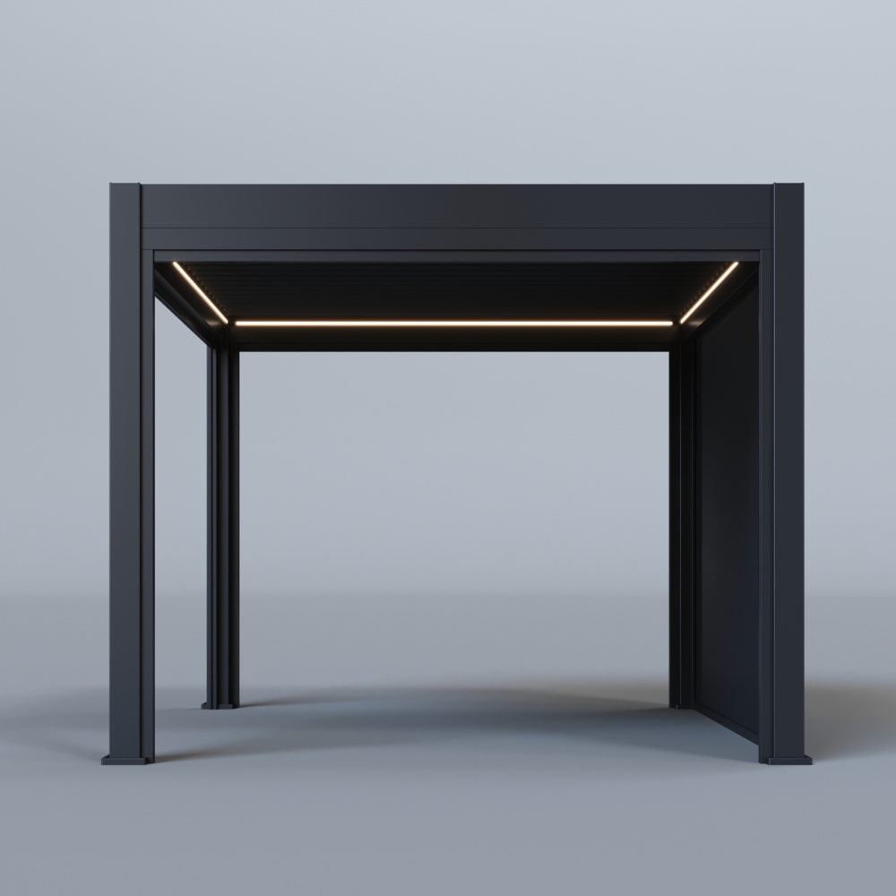 Hygge™ Aluminium Pergola - Prestige Series with Lighting System & 3 Wind-Proof Sun Shades