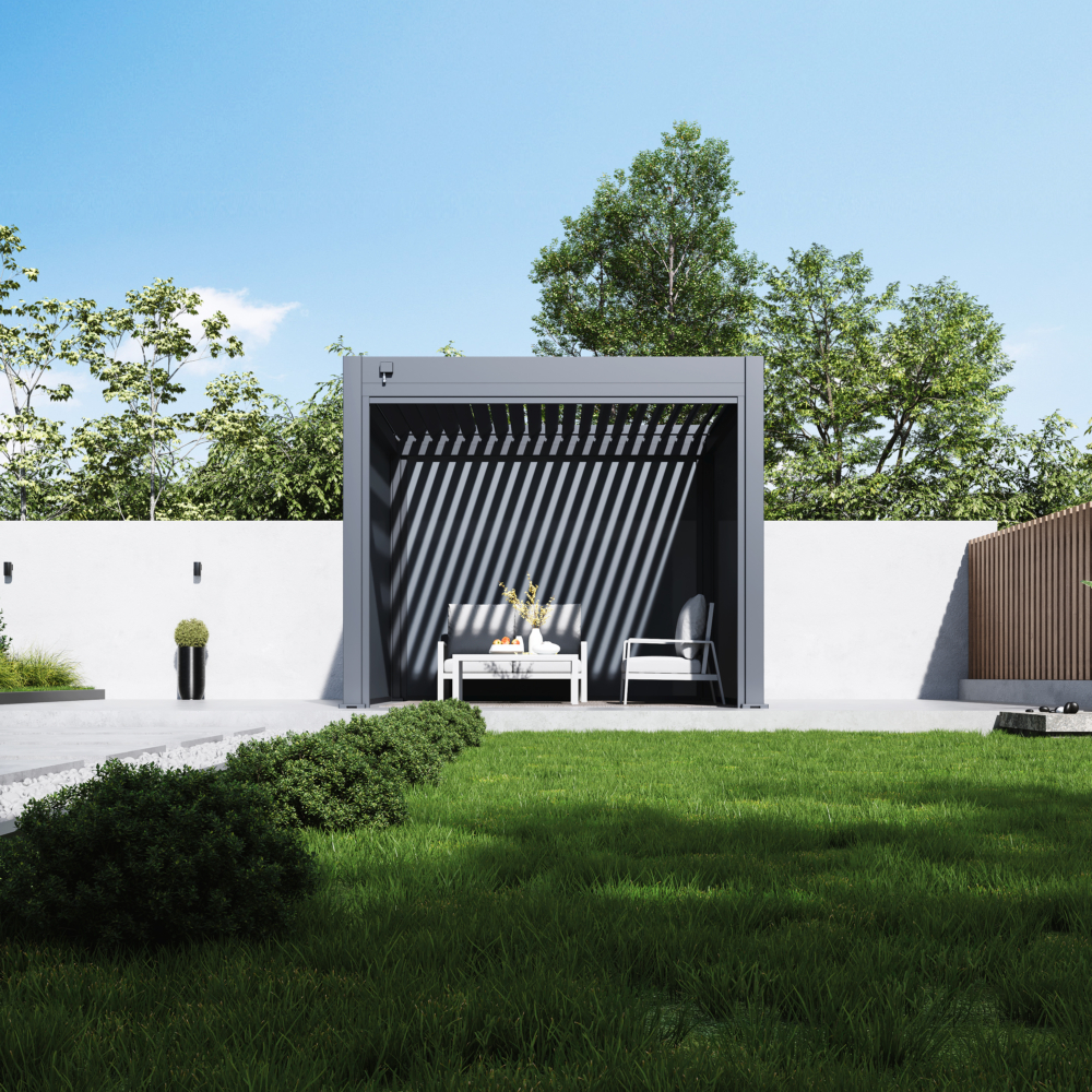 Hygge™ Aluminium Pergola - Prestige Series with Lighting System & 3 Wind-Proof Sun Shades